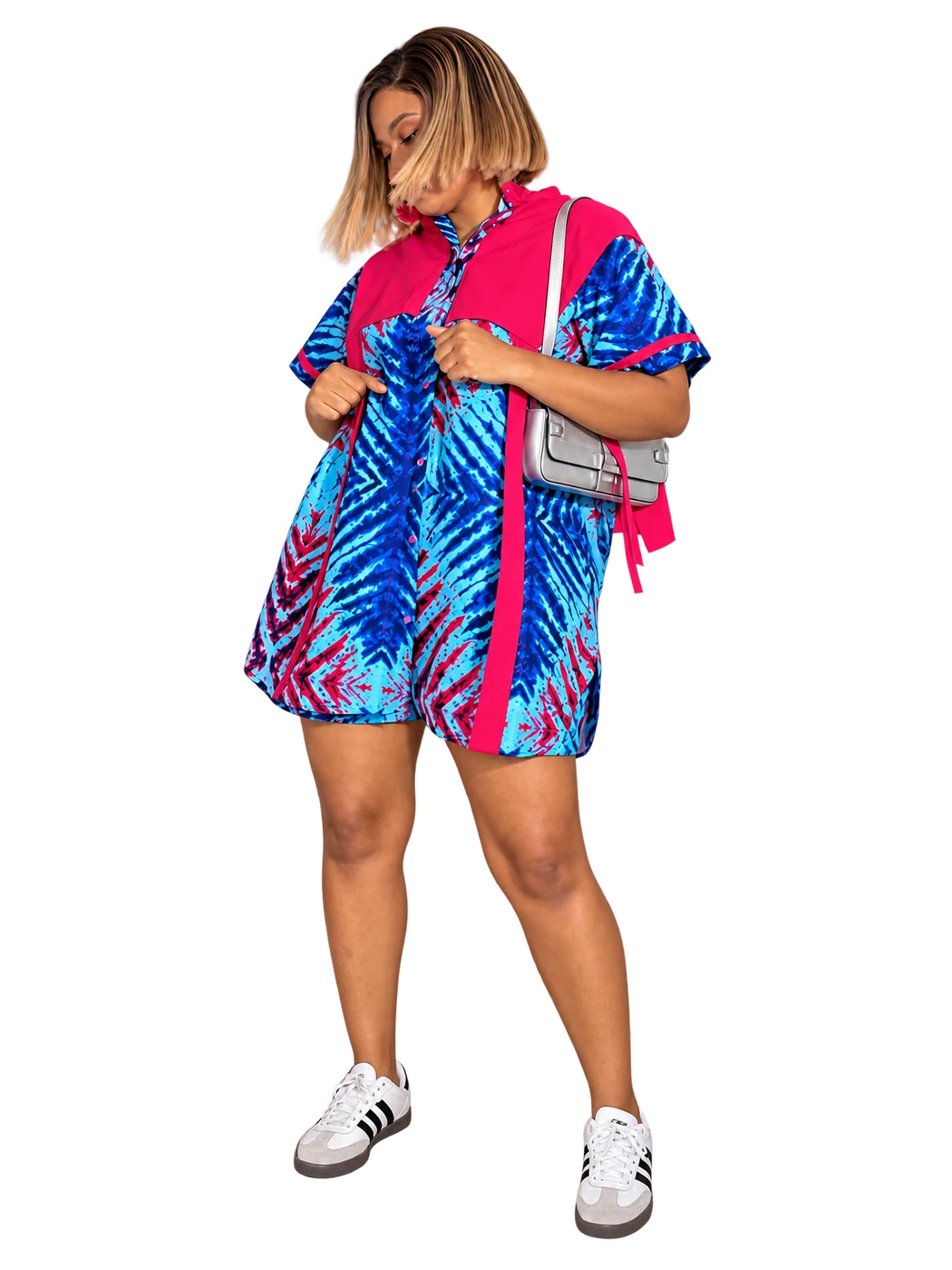 Debby Set — Blue & pink tie-dye print set